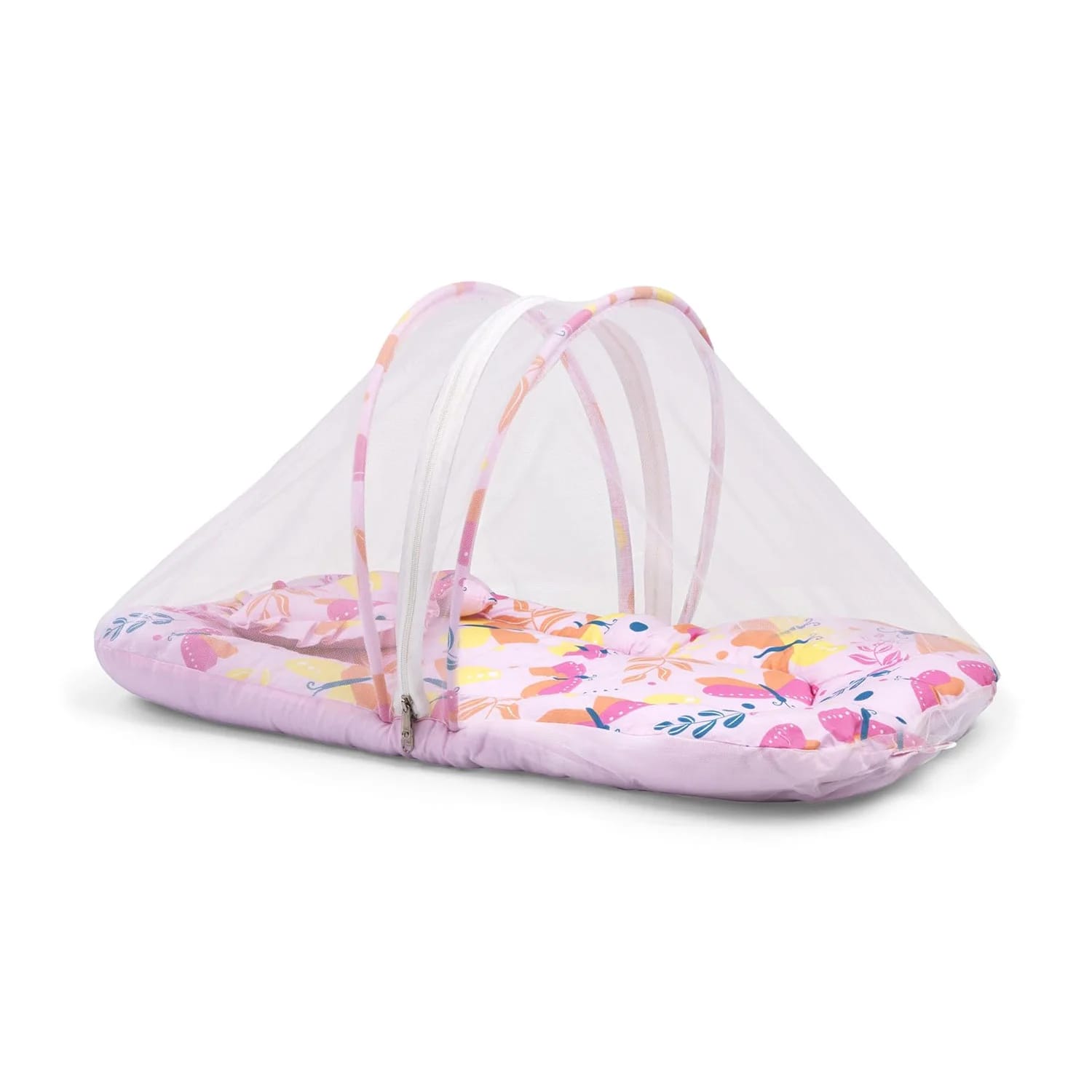 LuvLap Baby Nest with Mosquito Net- Butterfly Print (M.No 19699)