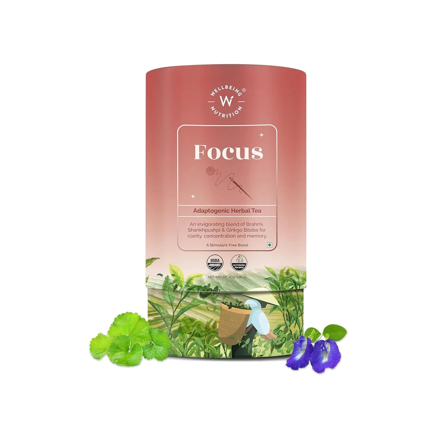 Wellbeing Nutrition Focus Adaptogenic Herbal Tea (20 Tea Bags)