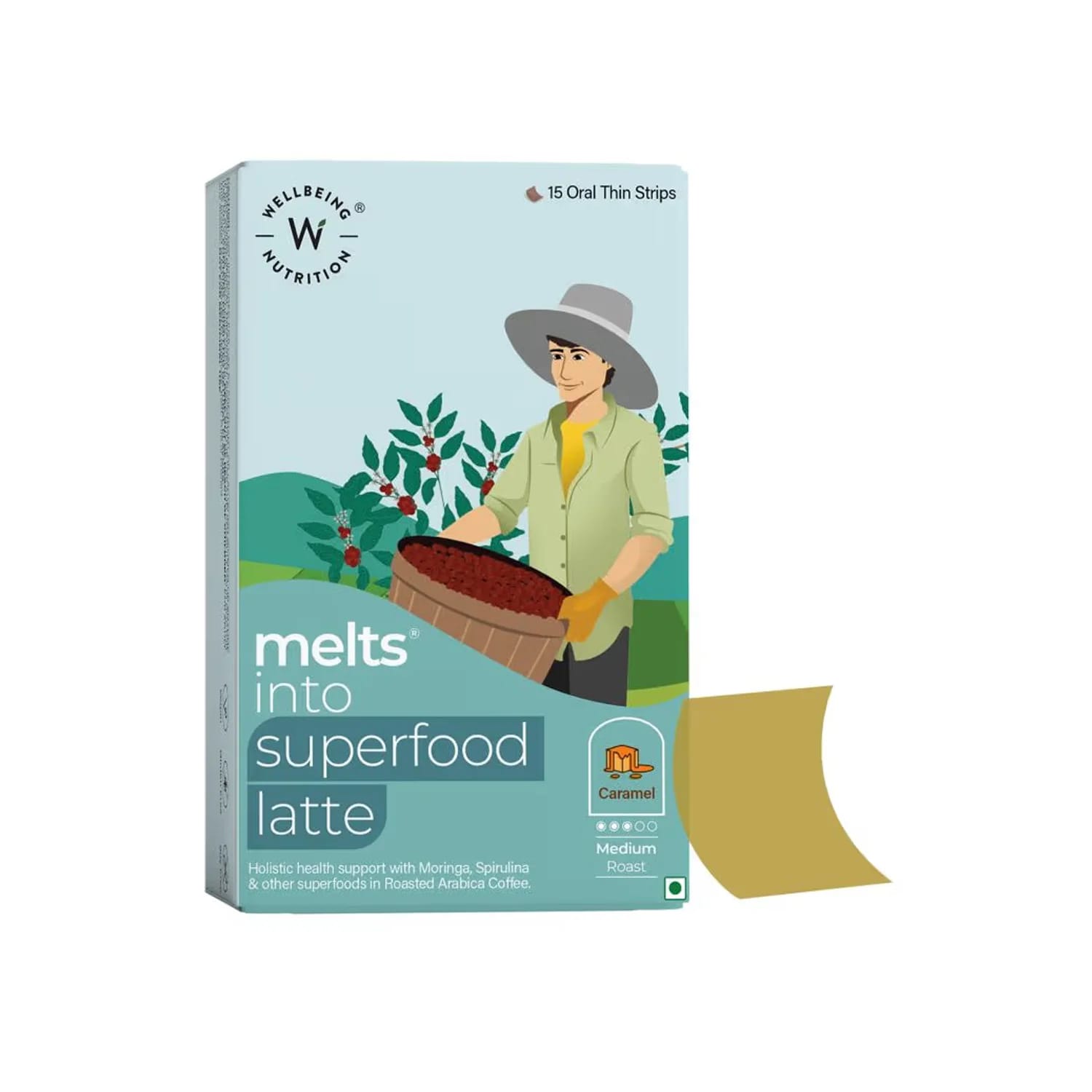 Wellbeing Nutrition Melts into Superfood Latte for Immunity (15 Oral Strips)