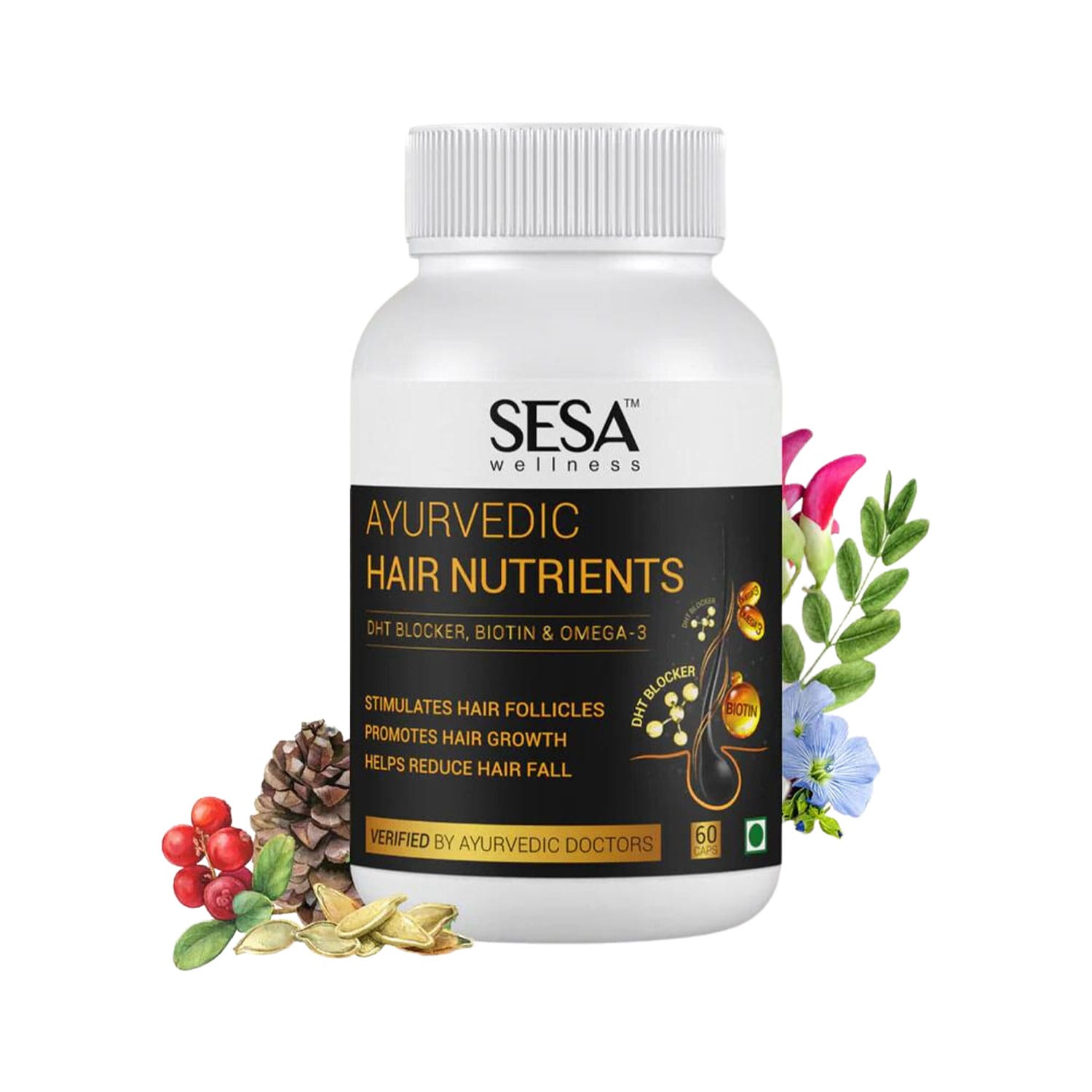 Sesa Wellness Ayurvedic Hair Nutrients (60 Capsules)