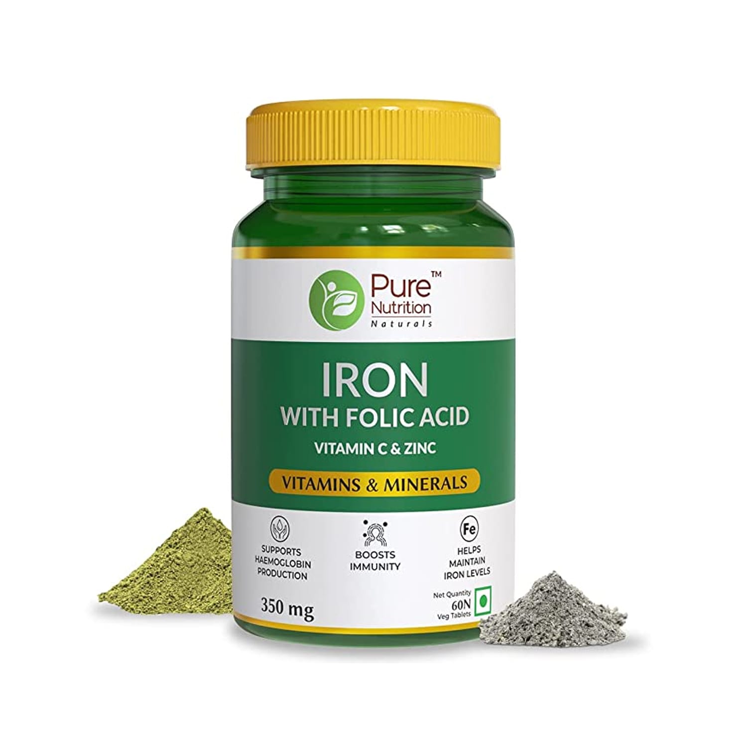 Pure Nutrition Iron with Folic Acid(60 Veg Tablets)