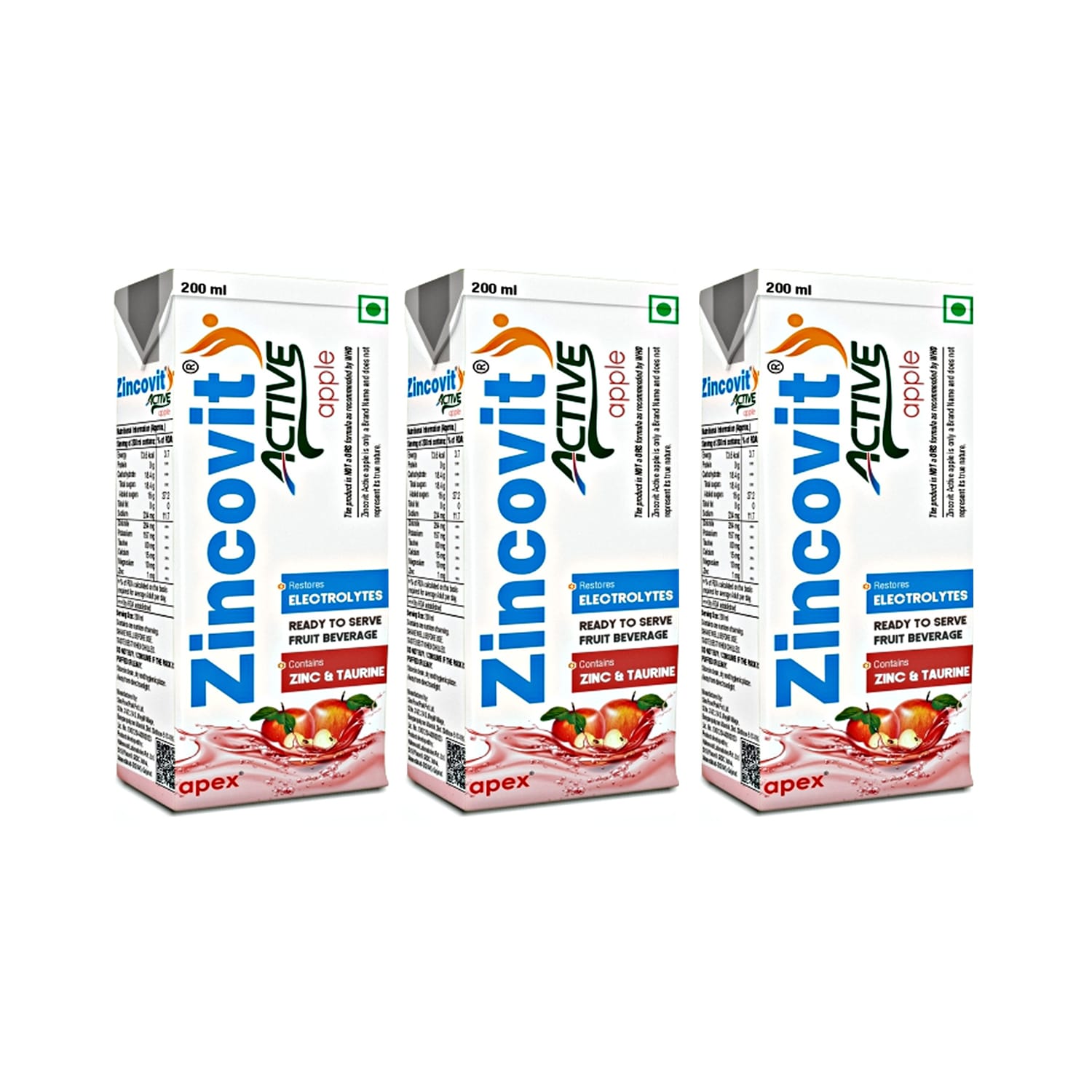 Zincovit Active Apple - 200ml (Pack of 3)