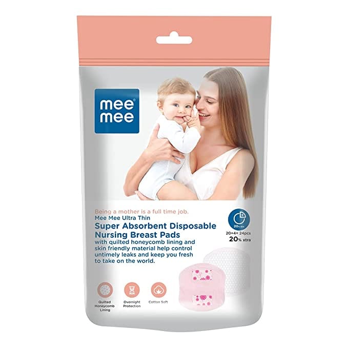 Mee Mee Ultra Thin Super Absorbent Disposable Nursing Breast Pads (24 Pieces)