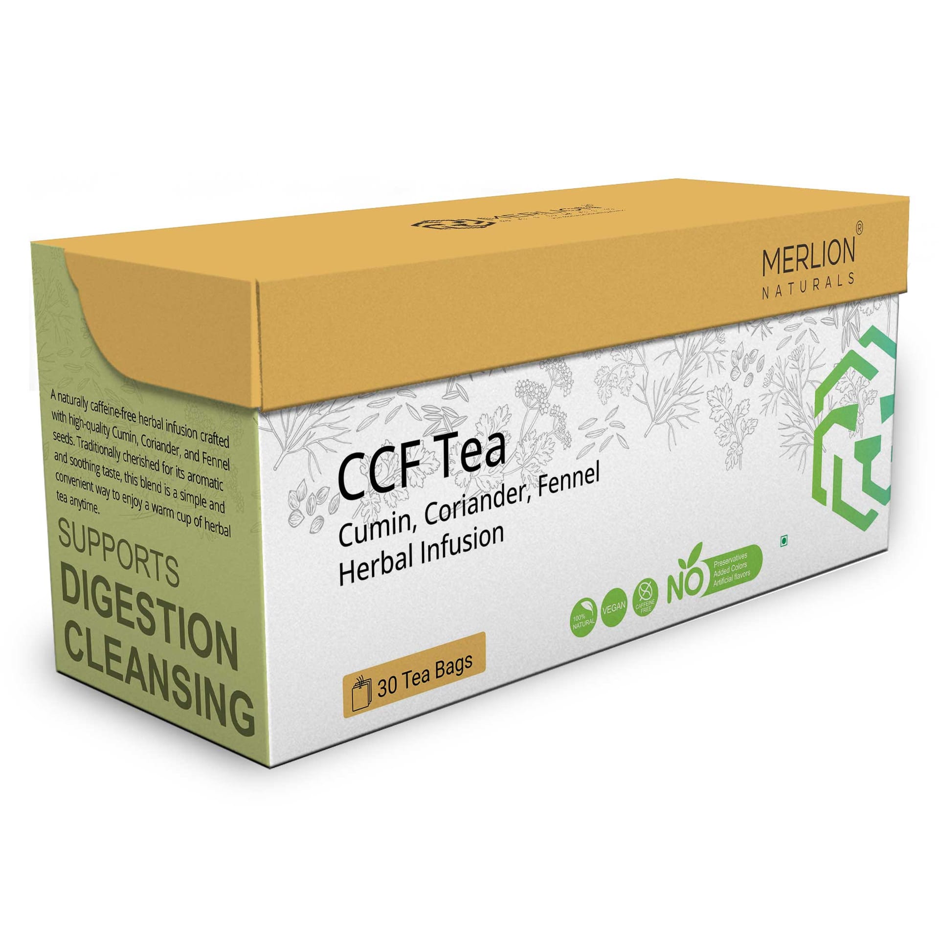 Merlion Naturals CCF Tea ( Curcumin, Coriander, and Fennel) (30 Tea Bag)