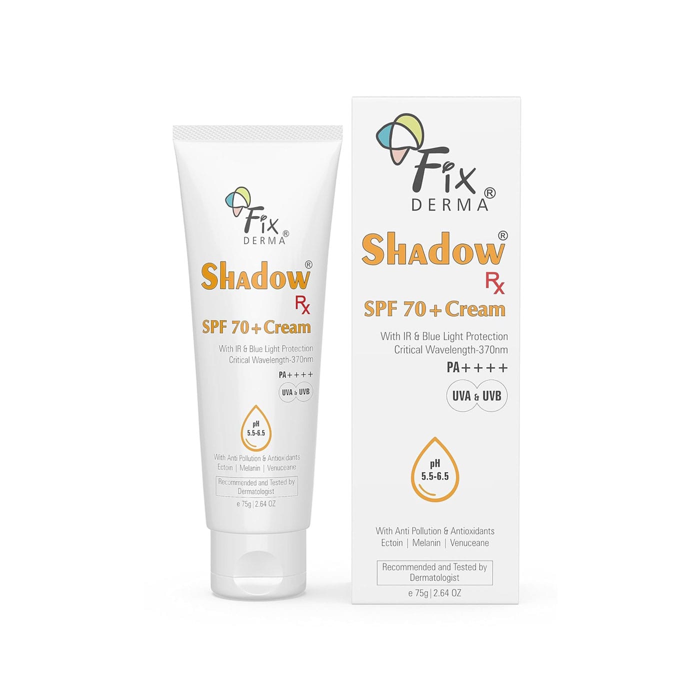 FixDERMA Shadow SPF 70+ Sun Protection Cream 75g