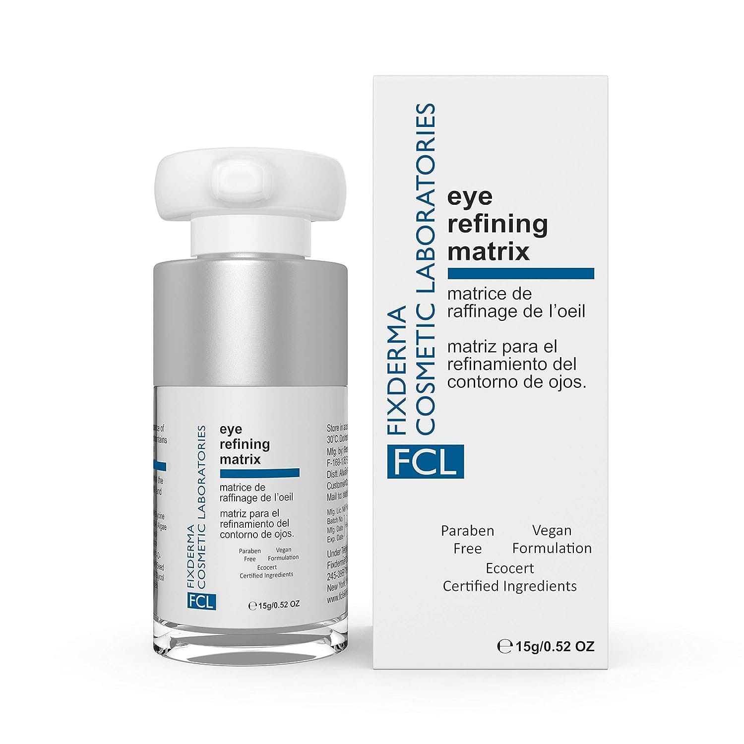 FixDERMA Eye Refining Matrix Under Eye Cream | 2.5% Vitamin C and 0.5% Hyaluronic Acid for Dark Circles| 15g.