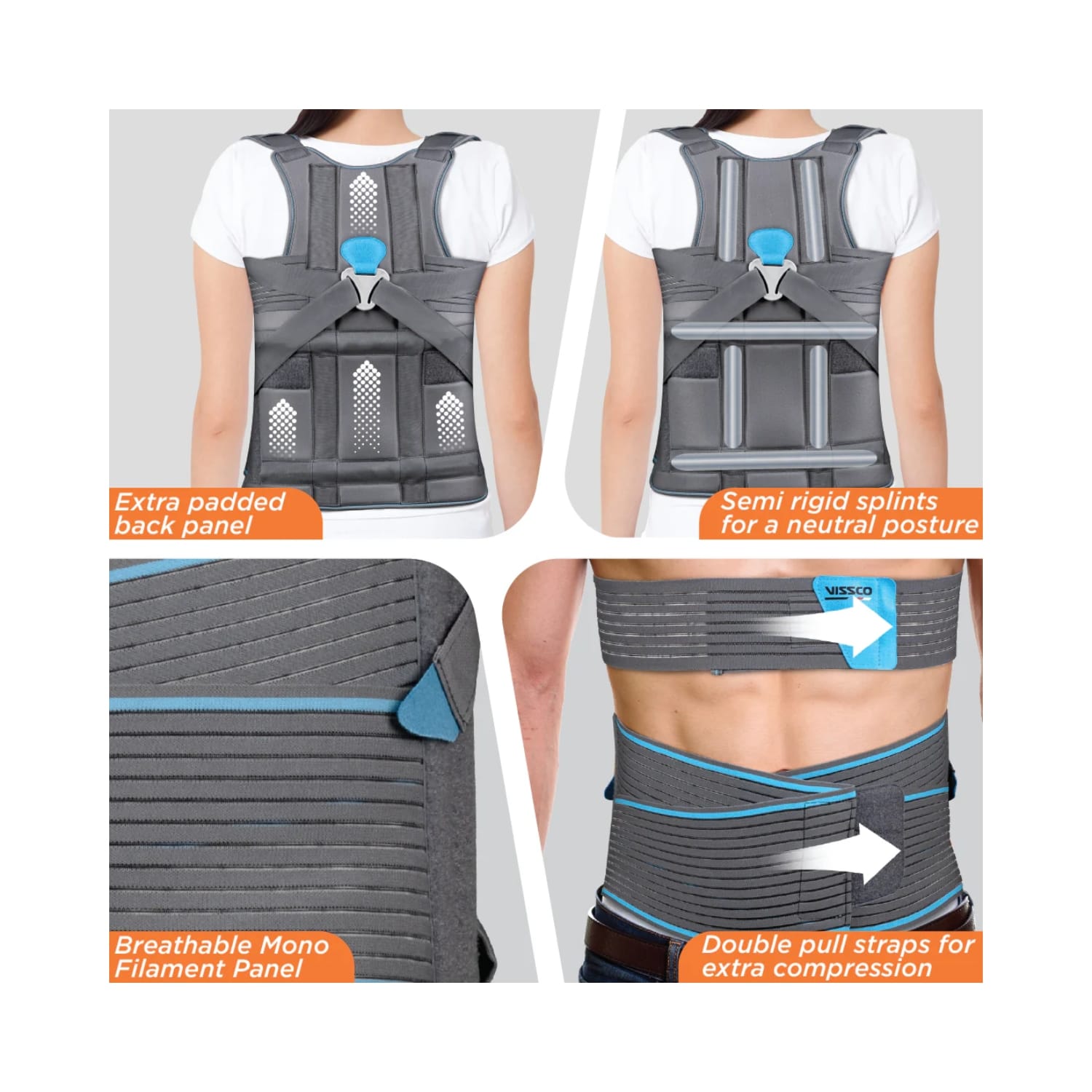 Vissco Dorso Lumbar Spinal Brace (Taylor Brace) XL - (P.C. No. 0120)