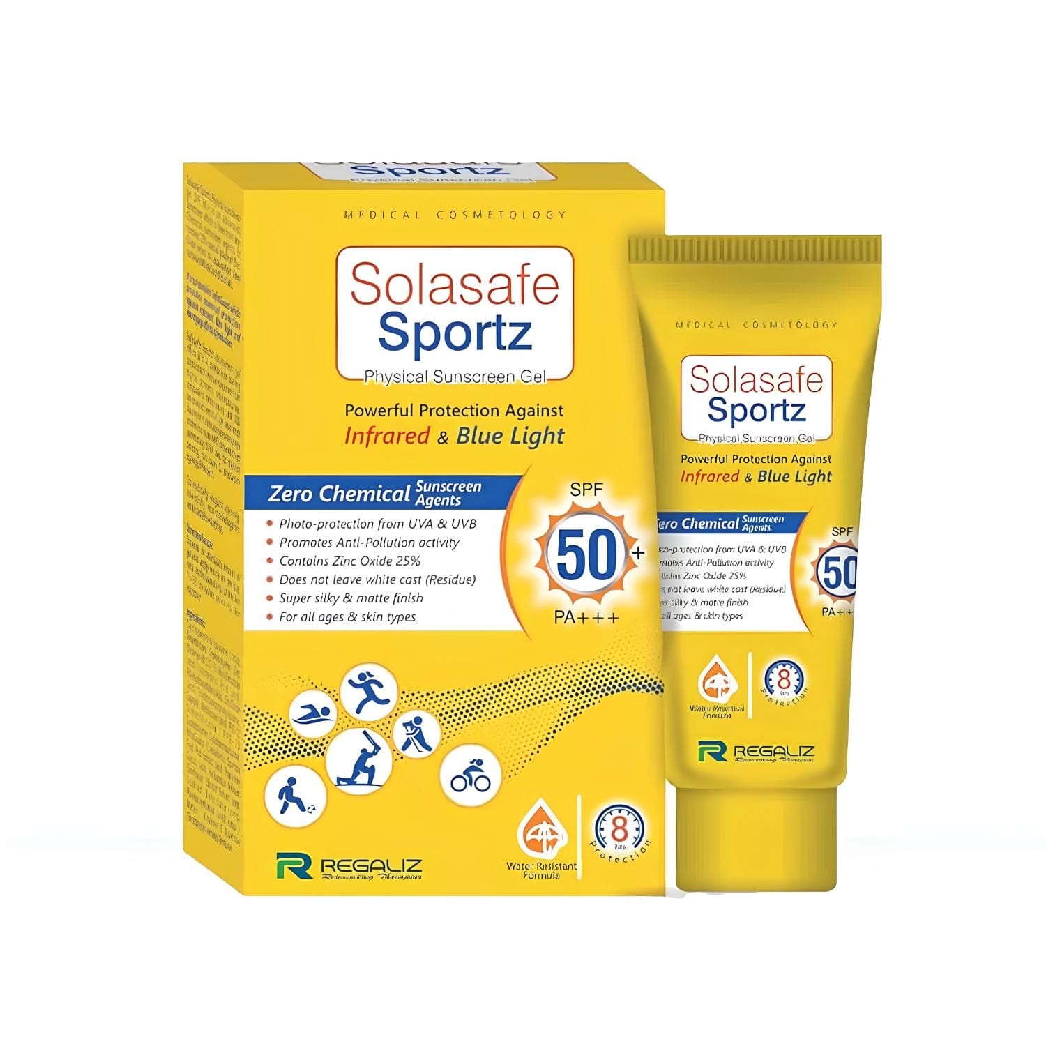 Regaliz Solasafe Sportz SPF 50+ Physical Sunscreen Gel PA+++ 50g