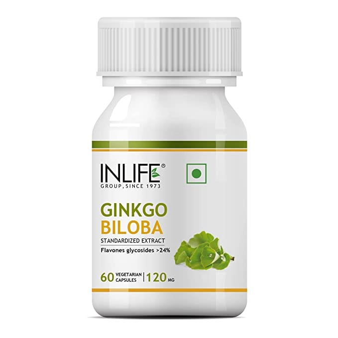 Inlife Ginkgo Biloba Standardized Extract 120mg (60 Veg Capsules)