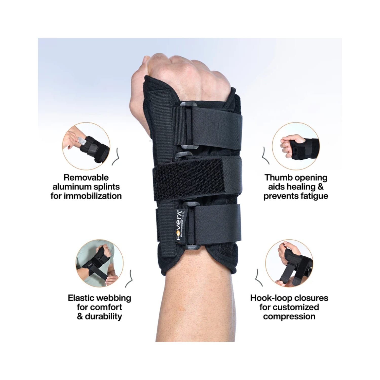 Fovera Wrist Splint Brace for Carpal Tunnel Right Hand (Small / Medium)