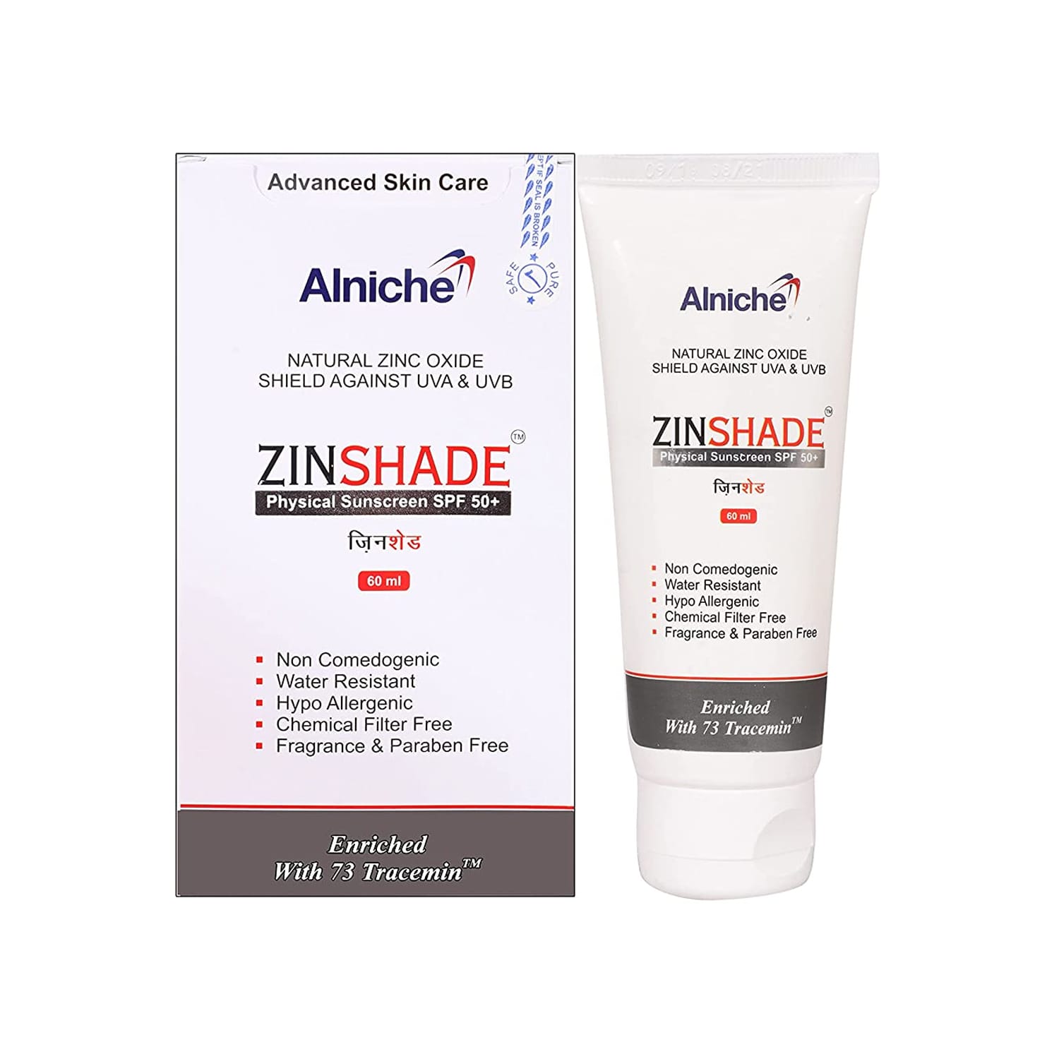 Zinshade Physical Sunscreen SPF 50+ (60ml)