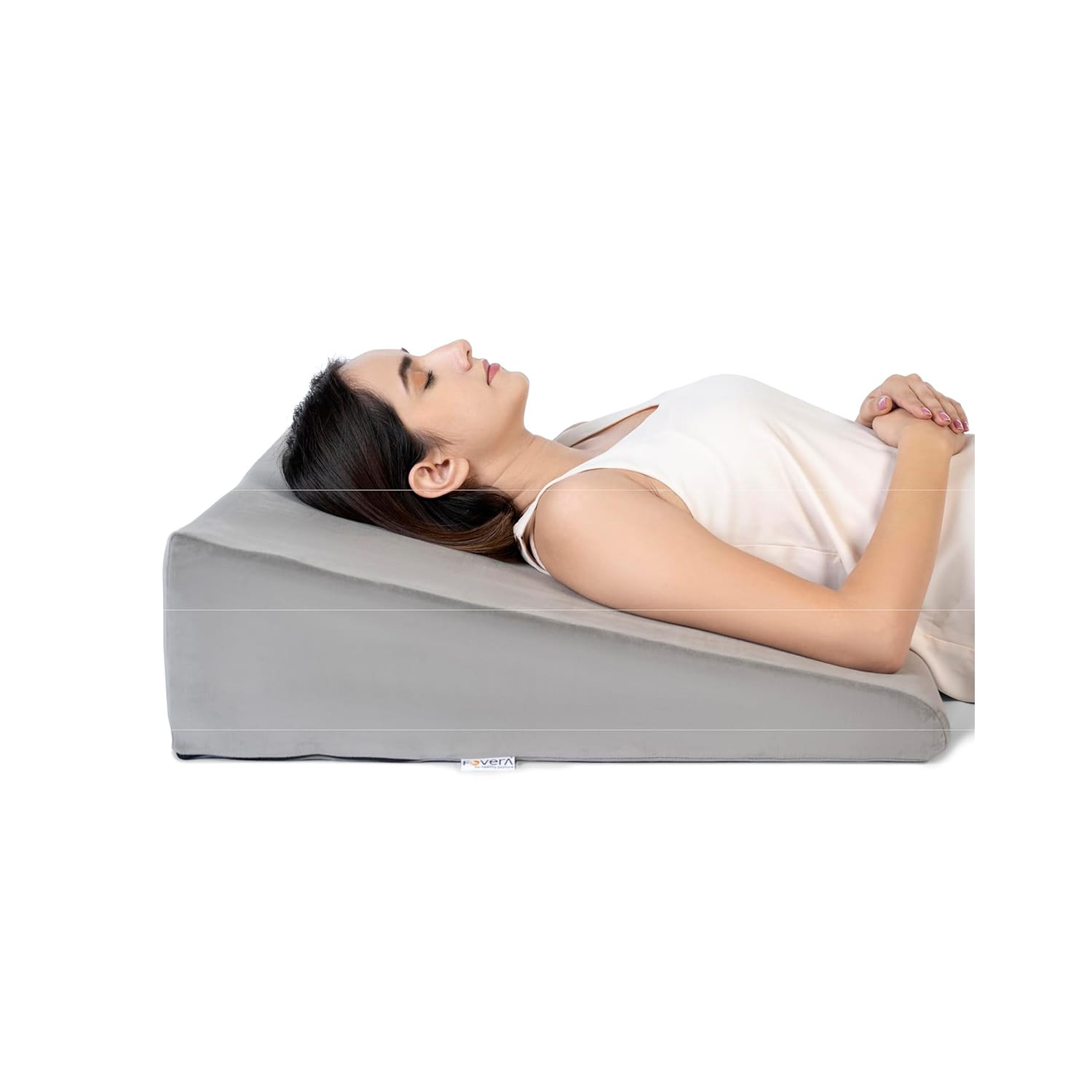 Fovera Adjustable Acid Reflux Bed Wedge Orthopedic Support (Velvet Grey) - Large 7 Inches