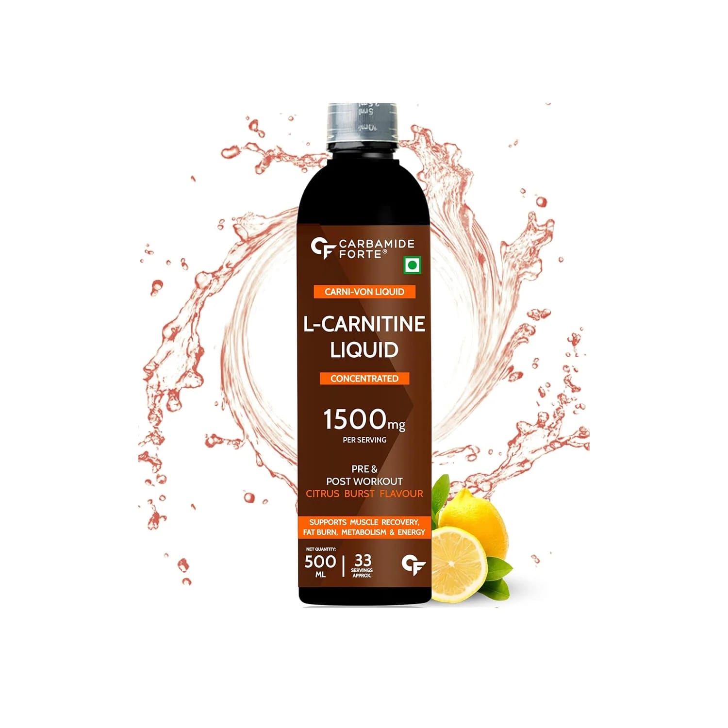 Carbamide Forte L- Carnitine Liquid With Added B Complex for Fat Burners 1500mg (500ml)