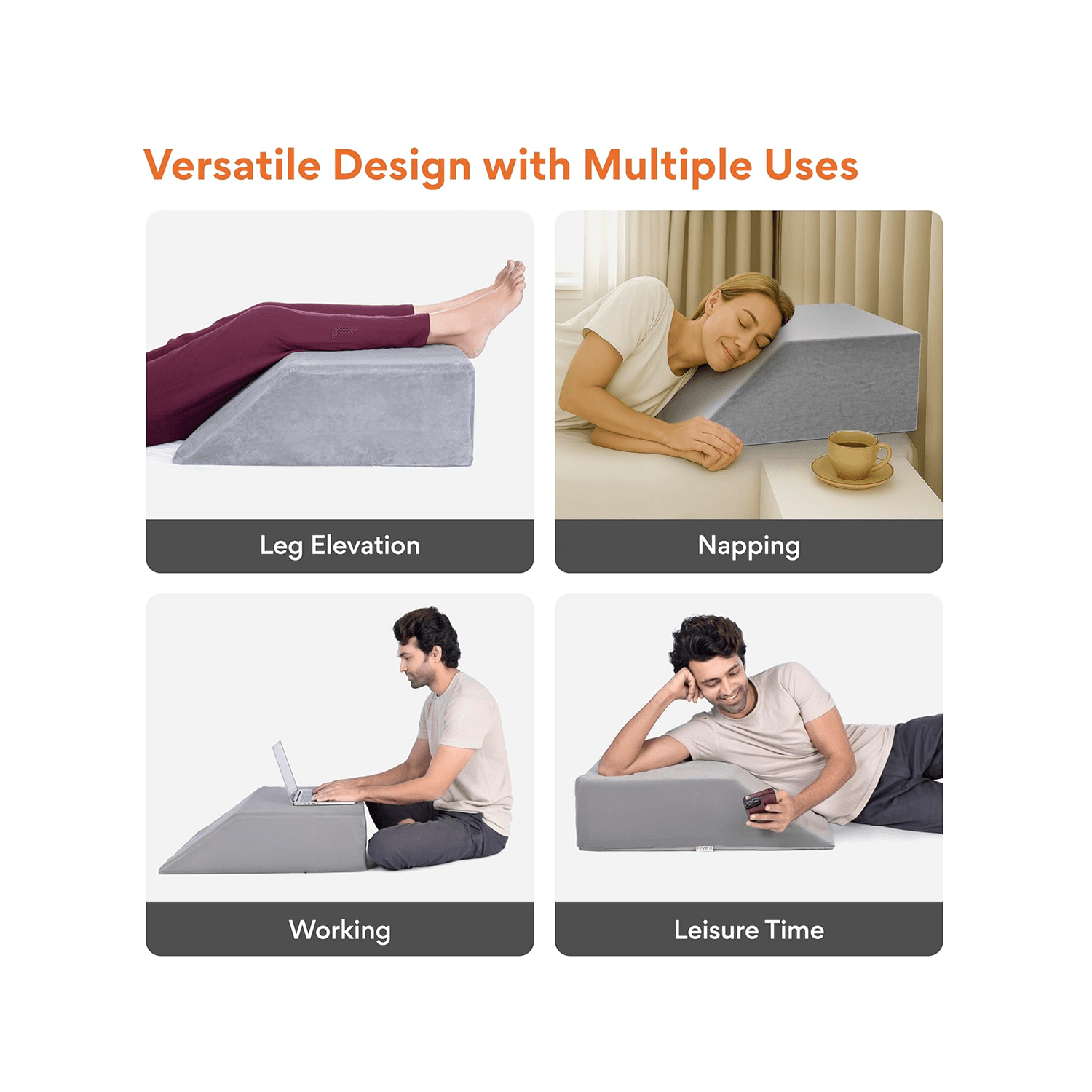 Fovera Leg Elevation Support (Velvet Grey) - Small