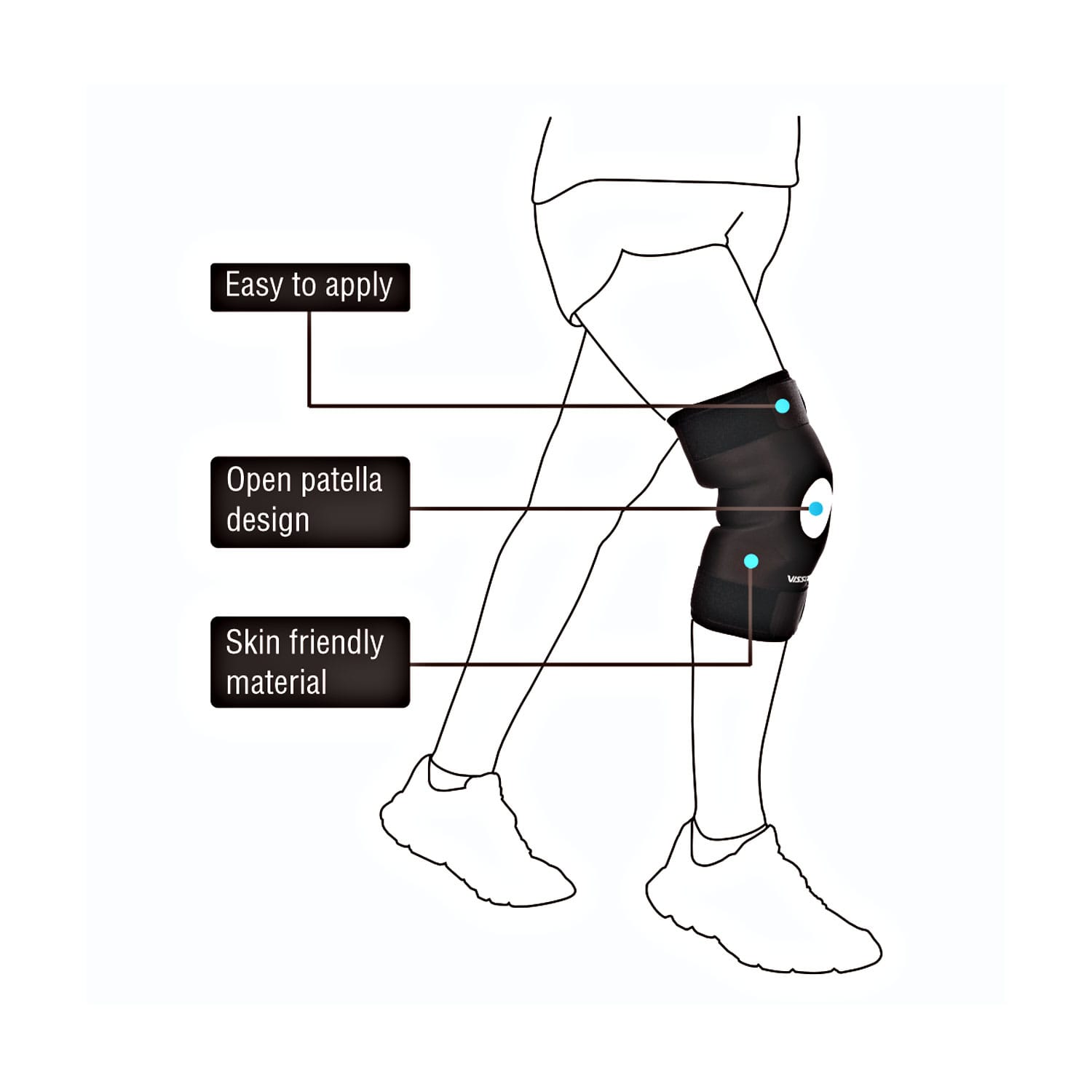 Vissco Functional Knee Wrap Standard Large (P.C. No. 0732)