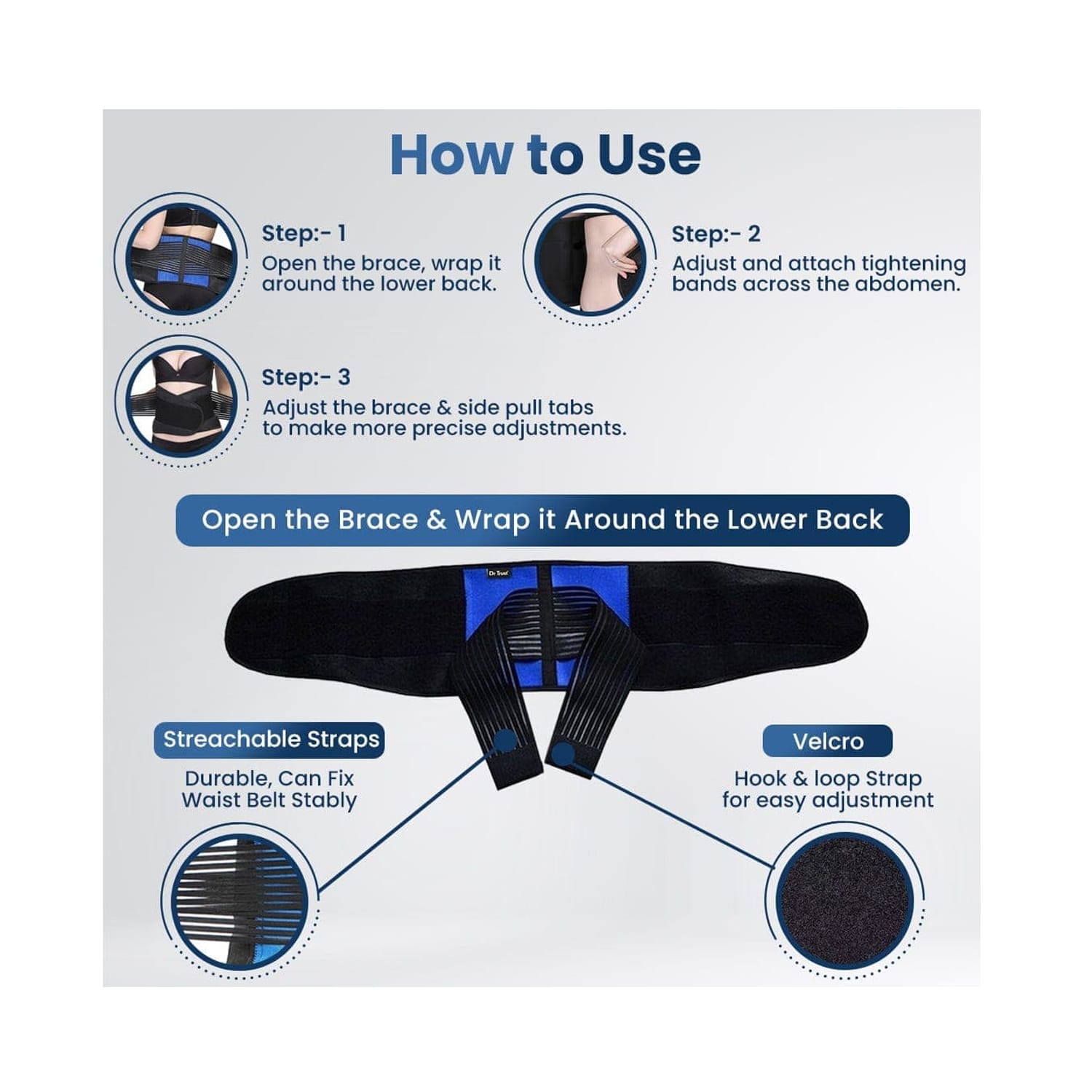 Dr Trust Lumbo Sacral Support Belt (Flexible Support 329) - XL