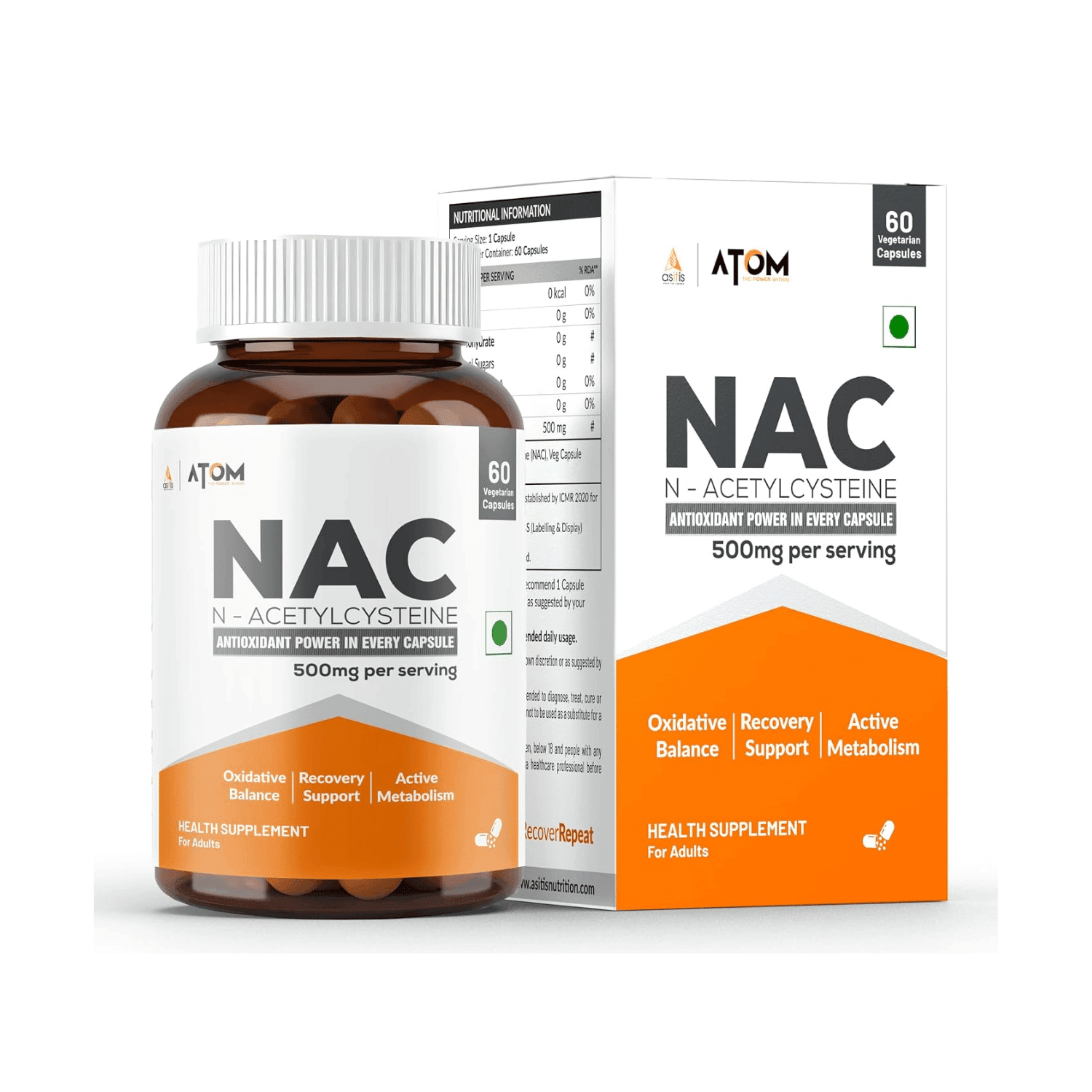 ASITIS Atom N-Acetylcysteine Capsule 500mg (60 Capsules)