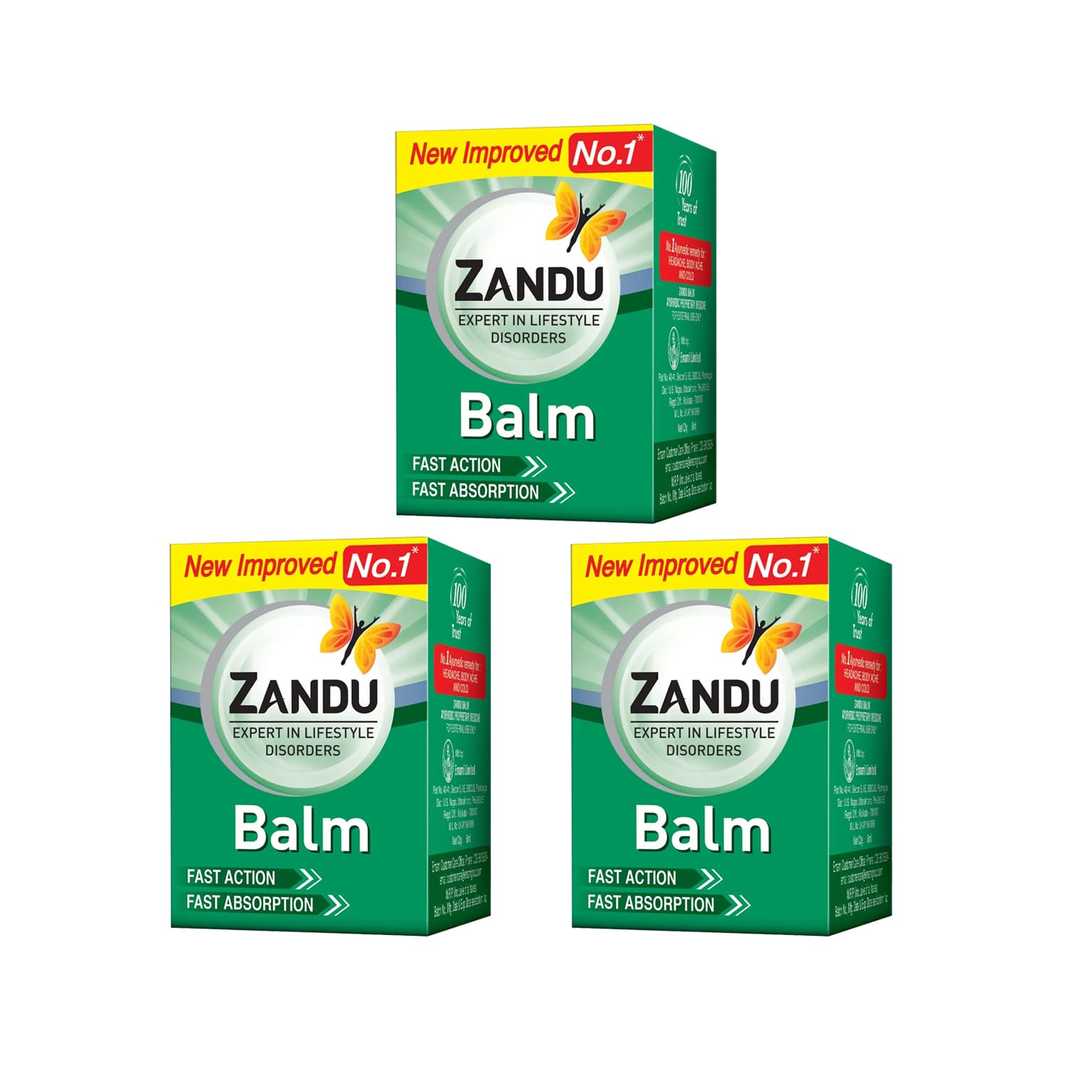 Zandu Balm - 8ml (Pack of 3)