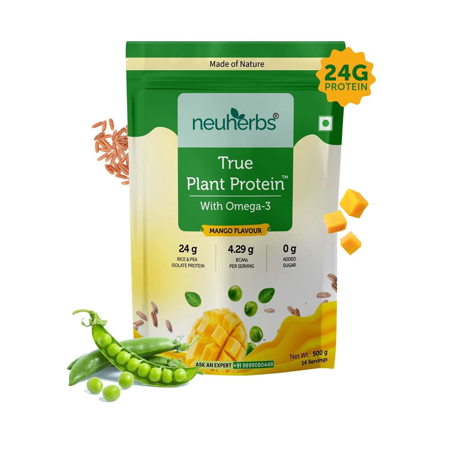 Neuherbs True Plant Protein - 500g (Mango Flavour)