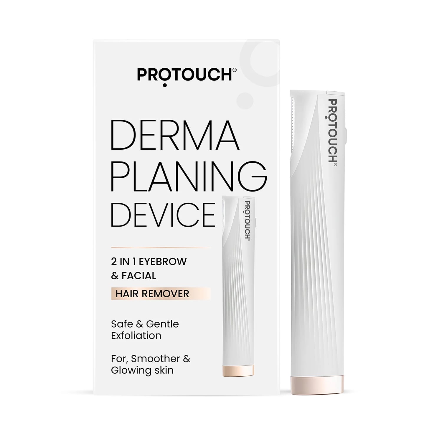 Protouch Dermaplaning Device Electric 2 in 1 Facial Hair Removal and Eyebrow Grooming Device