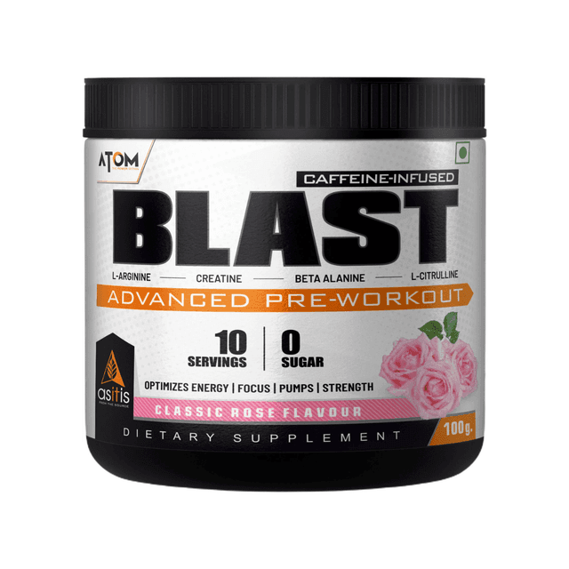 ASITIS Atom BLAST Advanced Pre workout Classic Rose Flavour (100 g)