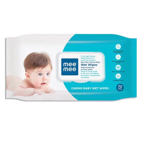 Mee Mee Caring Baby Wet Wipes with Aloe Vera Extracts 72Pcs