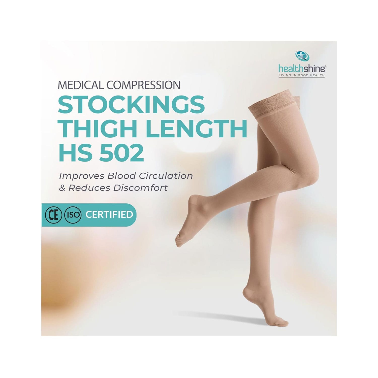 Healthshine Medical Compression Stockings Thigh Length HS 502 Beige (XXXL)