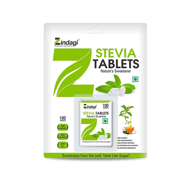Zindagi Stevia Natural Sweetener Tablet - 100 Tablets