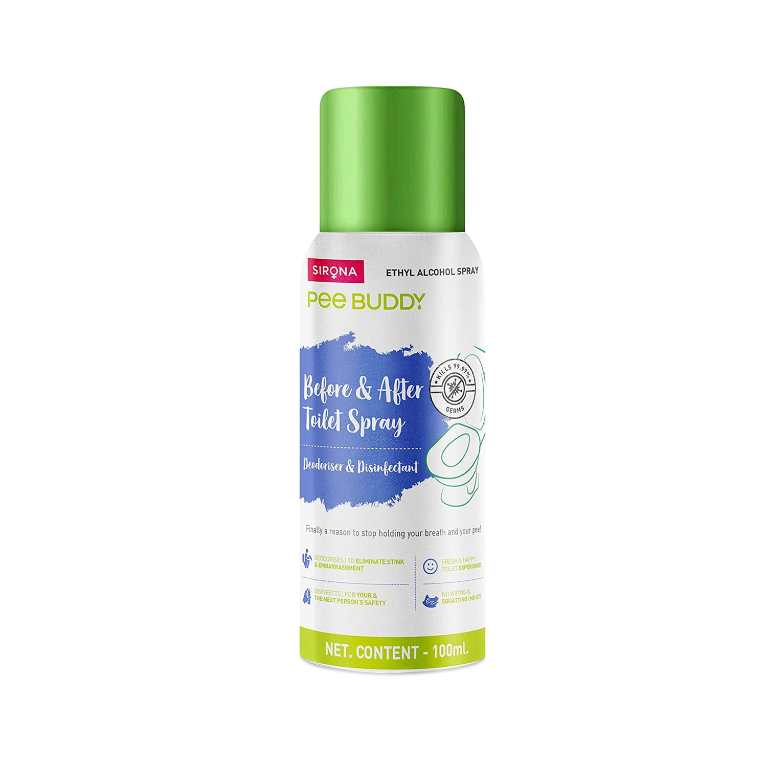 PeeBuddy Odour & Germs Eliminating Before & After Toilet Spray - 100 ml
