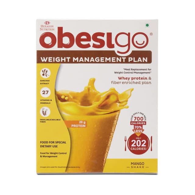 Obesigo BLCD Weight Management Plan 7 Sachets of 50 g each of Premium Mango Shake