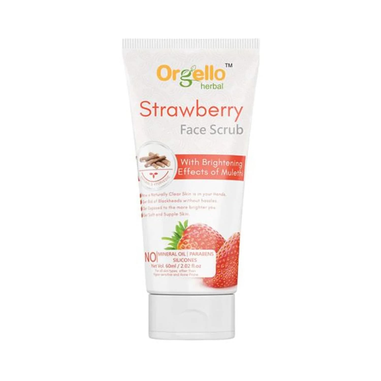 Orgello Herbal Strawberry Face Scrub 60ml