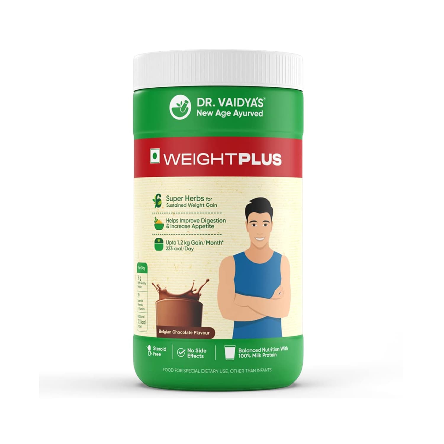 Dr Vaidyas Weight Plus with 6 Superherbs for Healthy Weight Gain 450g