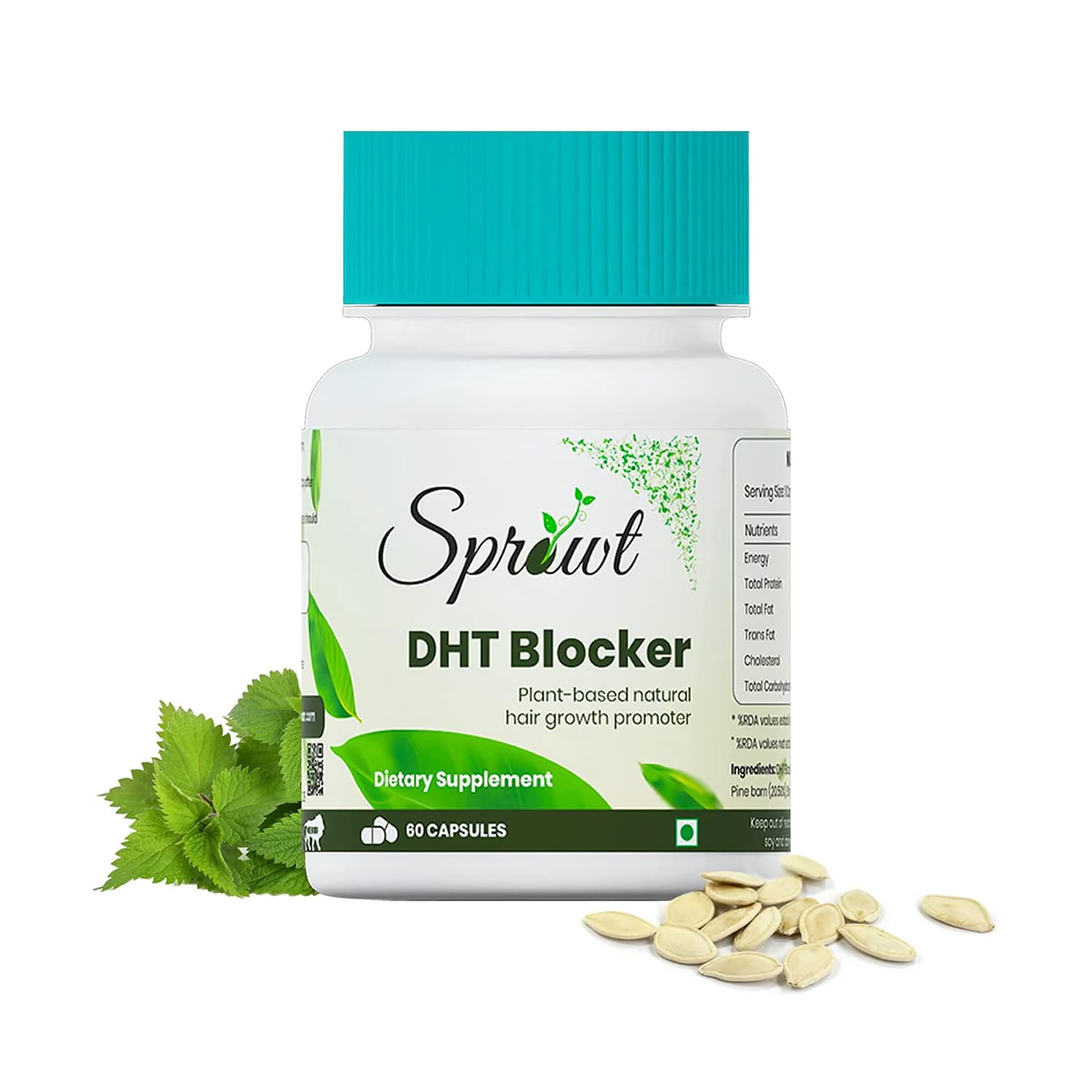 Sprowt DHT Blocker Plant-Based Natural Hair Growth Promoter Capsules- 60 Capsules