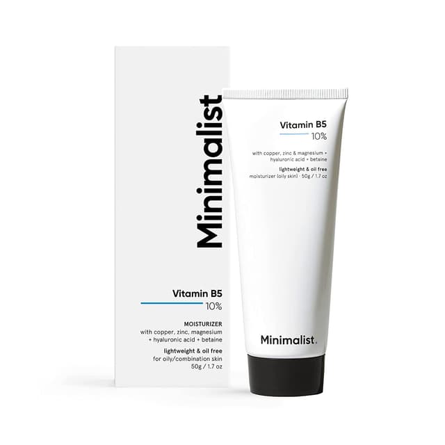 Minimalist Vitamin B5 10% Oil Free Moisturizer with Hyaluronic Acid for Oily Skin (50g)