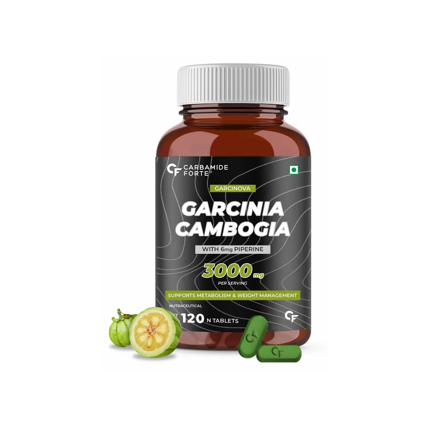 Carbamide Forte Garcinia Cambogia 3000 mg Keto Friendly Weight Loss Tablets (120 Tablets)