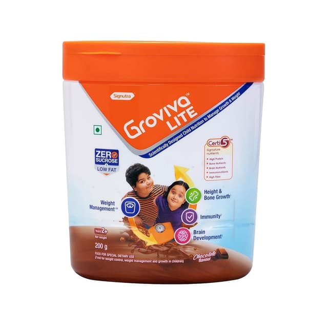 Signutra Groviva Lite Nutritional Supplement for 2+years Child Chocolate Flavour (200g)
