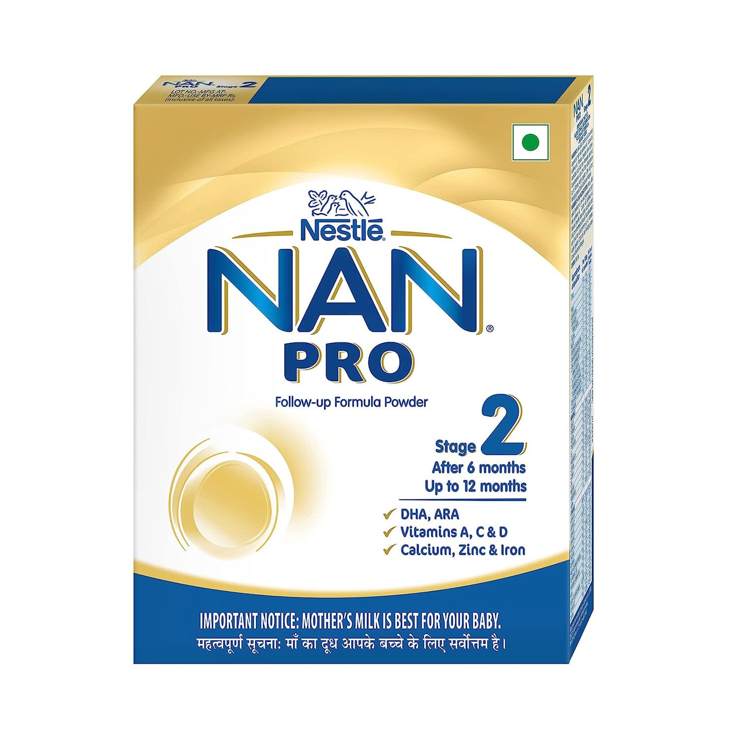 Nestle NAN PRO 2 Follow-Up Formula Powder, Stage 2, 400g Refill Pack (After 6 Months upto 12 Months)