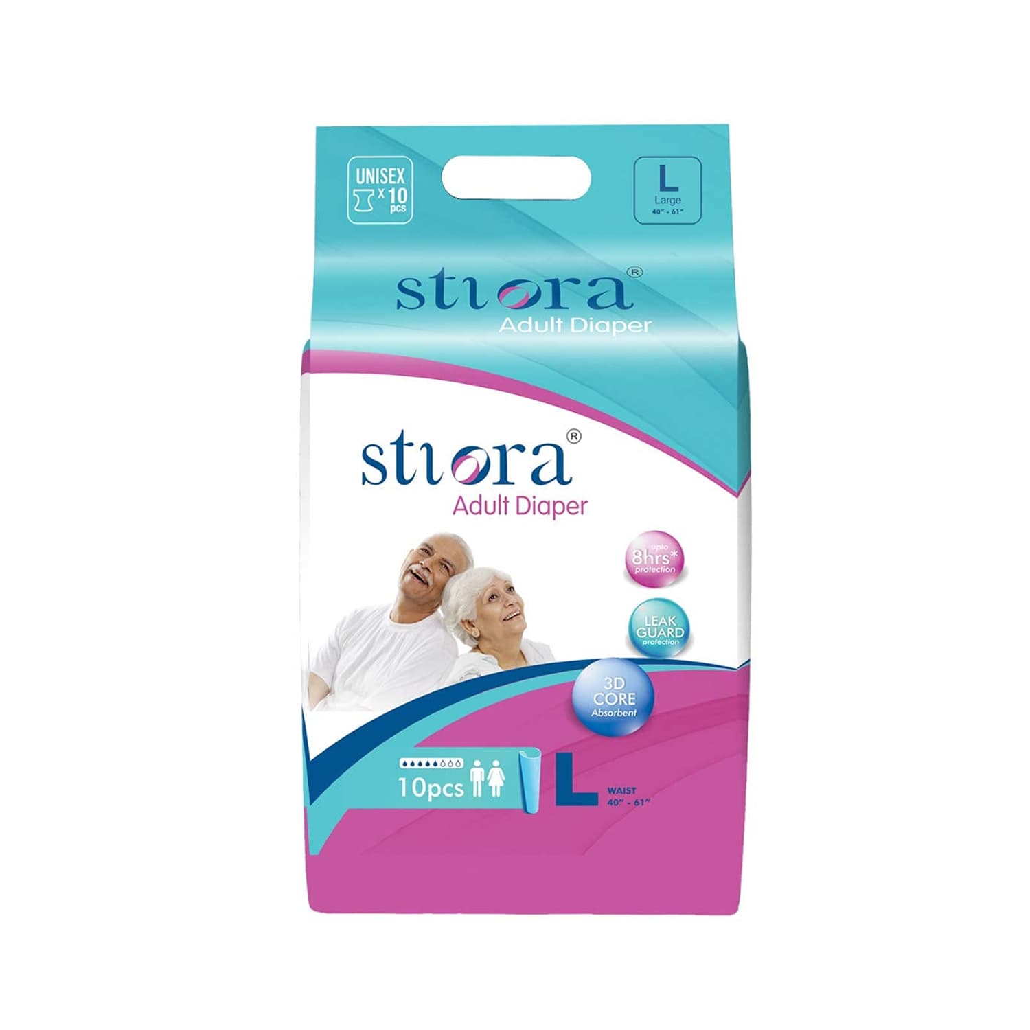 Stiora Adult Diapers Medium (28 to 44 Inches) - 10pcs