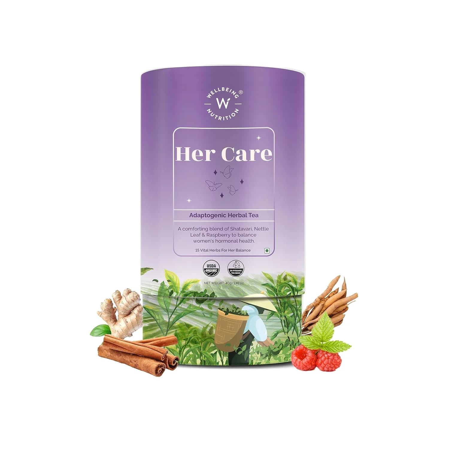 Wellbeing Nutrition Her Care Adaptogenic Herbal Tea (20 Tea Bags)