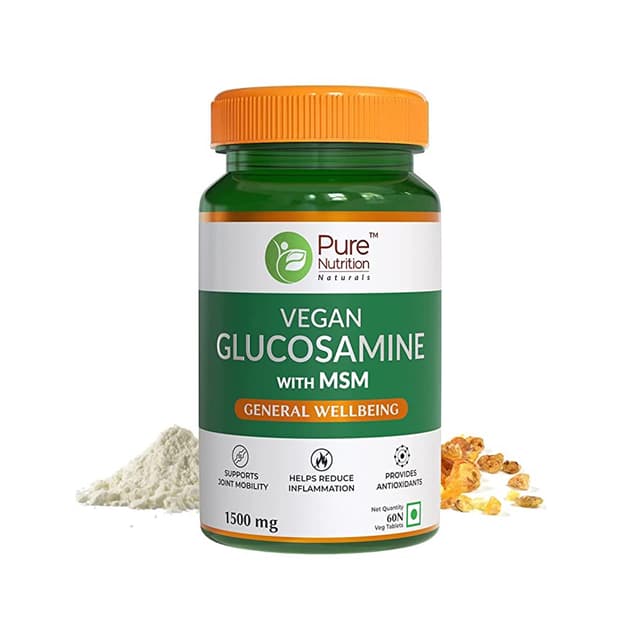 Pure Nutrition Vegan Glucosamine with MSM for Bone Health (60 Veg Capsules)