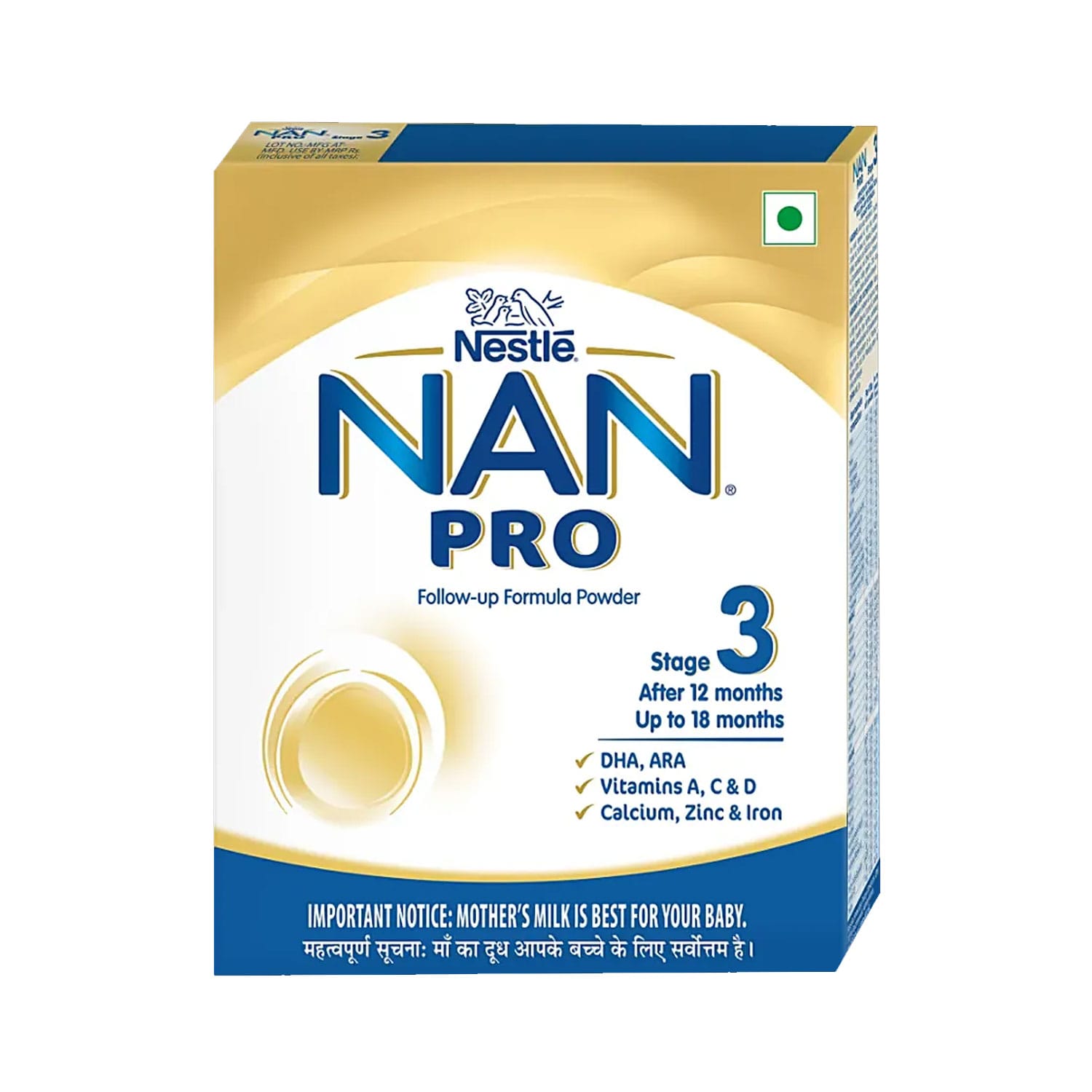 Nestle NAN PRO 3 Follow-Up Formula-Powder After 12 months Stage 3 400g Refill Pack