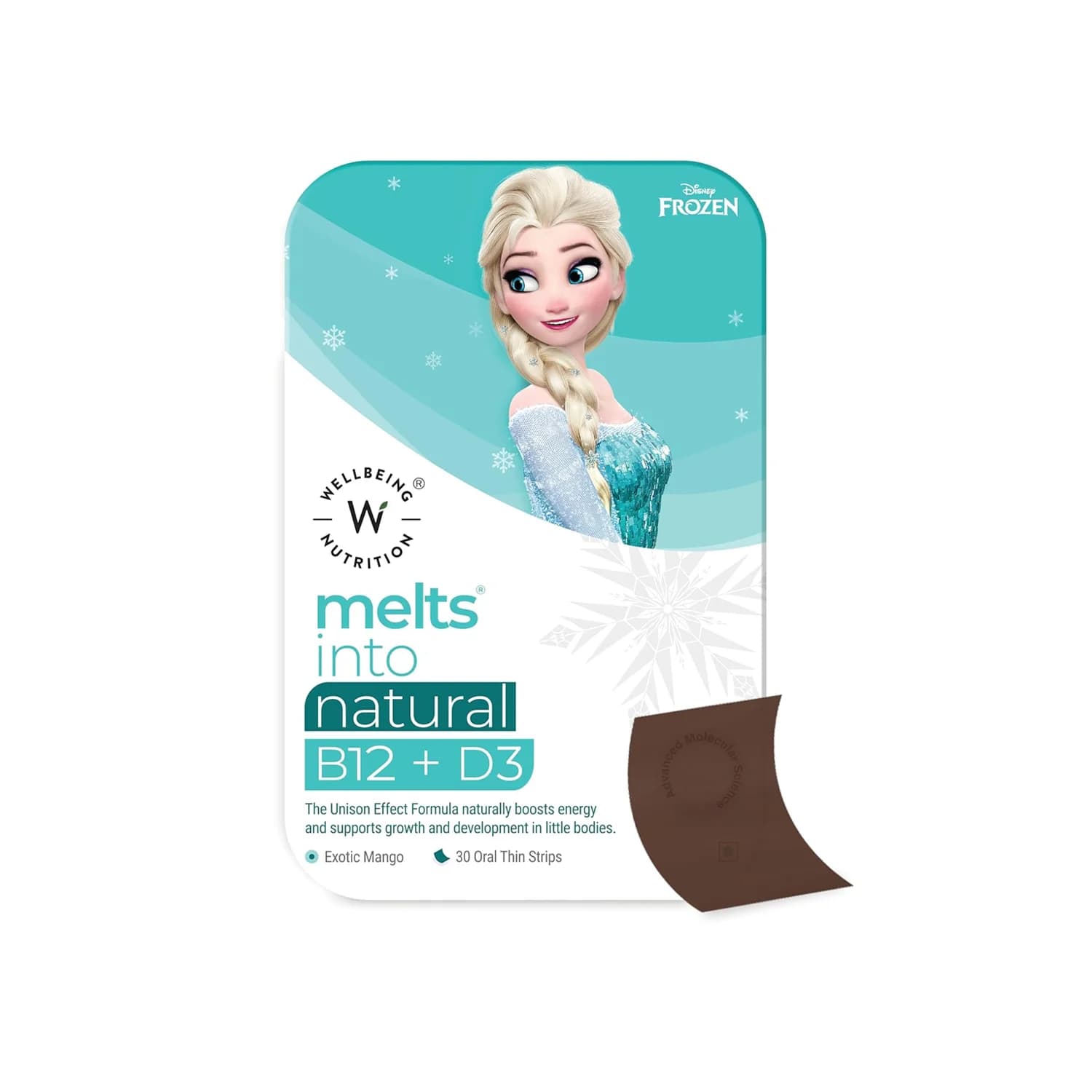 Wellbeing Nutrition Melts into Disney Frozen Natural B12 + D3 (30 Oral Strips)