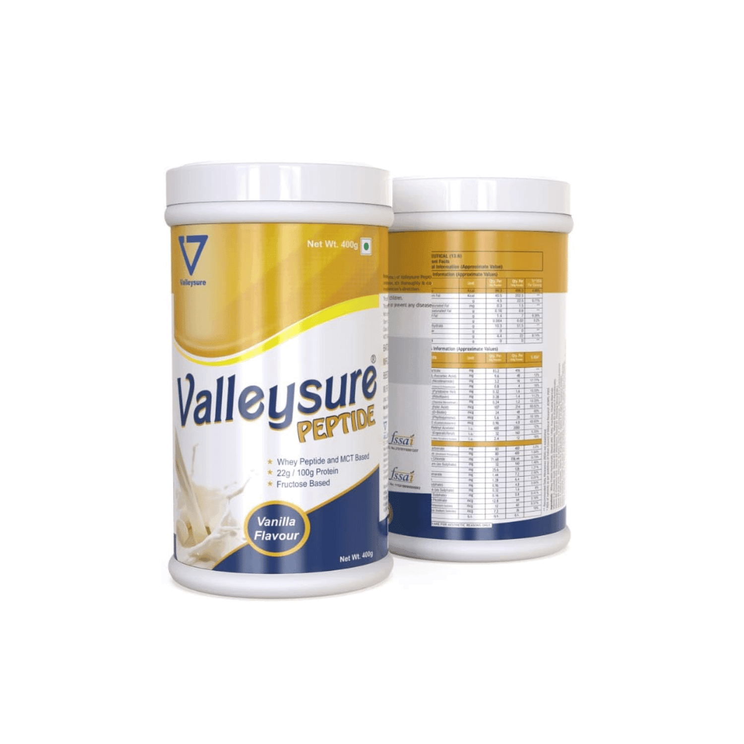 Valleysure Peptide - Premium Vanilla Flavour 400g