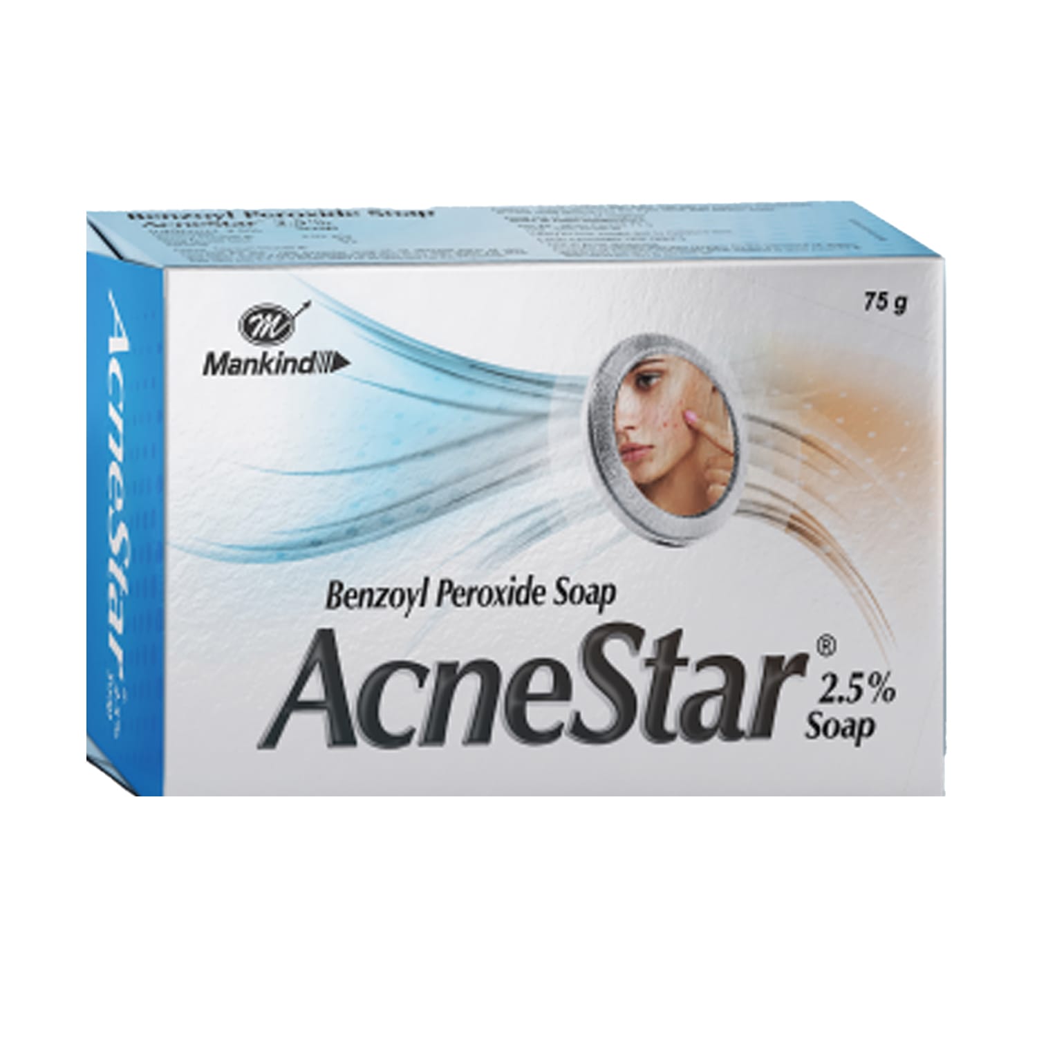 Mankind AcneStar Soap - Benzoyl Peroxide Soap Bar 75 gm
